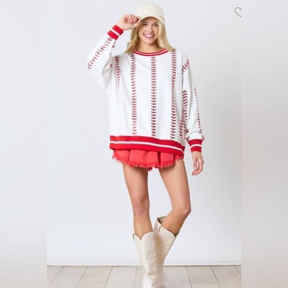 046. SEQUIN BASEBALL SWEATSHIRT - Picture 7 of 9